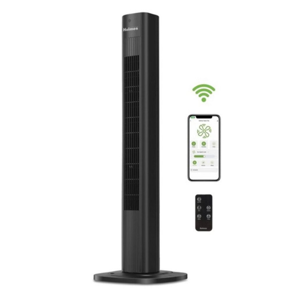 Holmes 36" Smart Tower Oscillating Fan Black